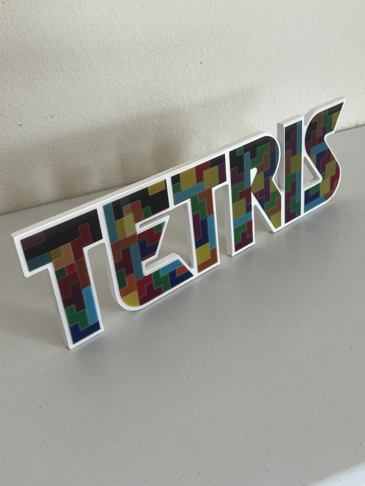 Tetris Prism ARCADE GAME Wood COOL SIGN VINTAGE AMUSEMENT 18” x 5.25”