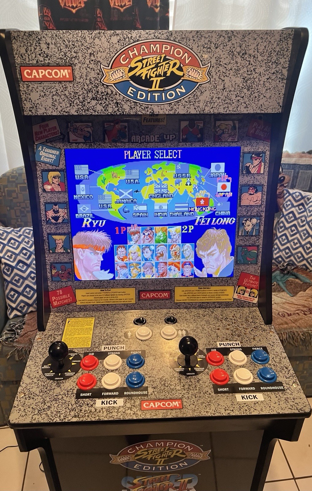 Arcade1Up Street Fighter II Champion Edition Arcade With Riser Working Great