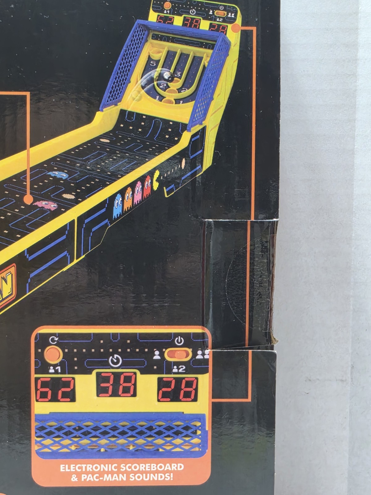 Pac-Man Electronic Arcade Alley Skee-Ball Tabletop Game w/ Lights & Sound 3-Feet