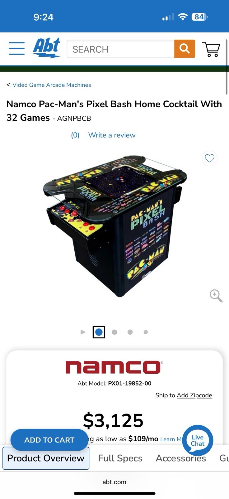 NEW IN BOX Pac-Man Pixel Bash Arcade Style, Cocktail – Black – with 2 Stools!!