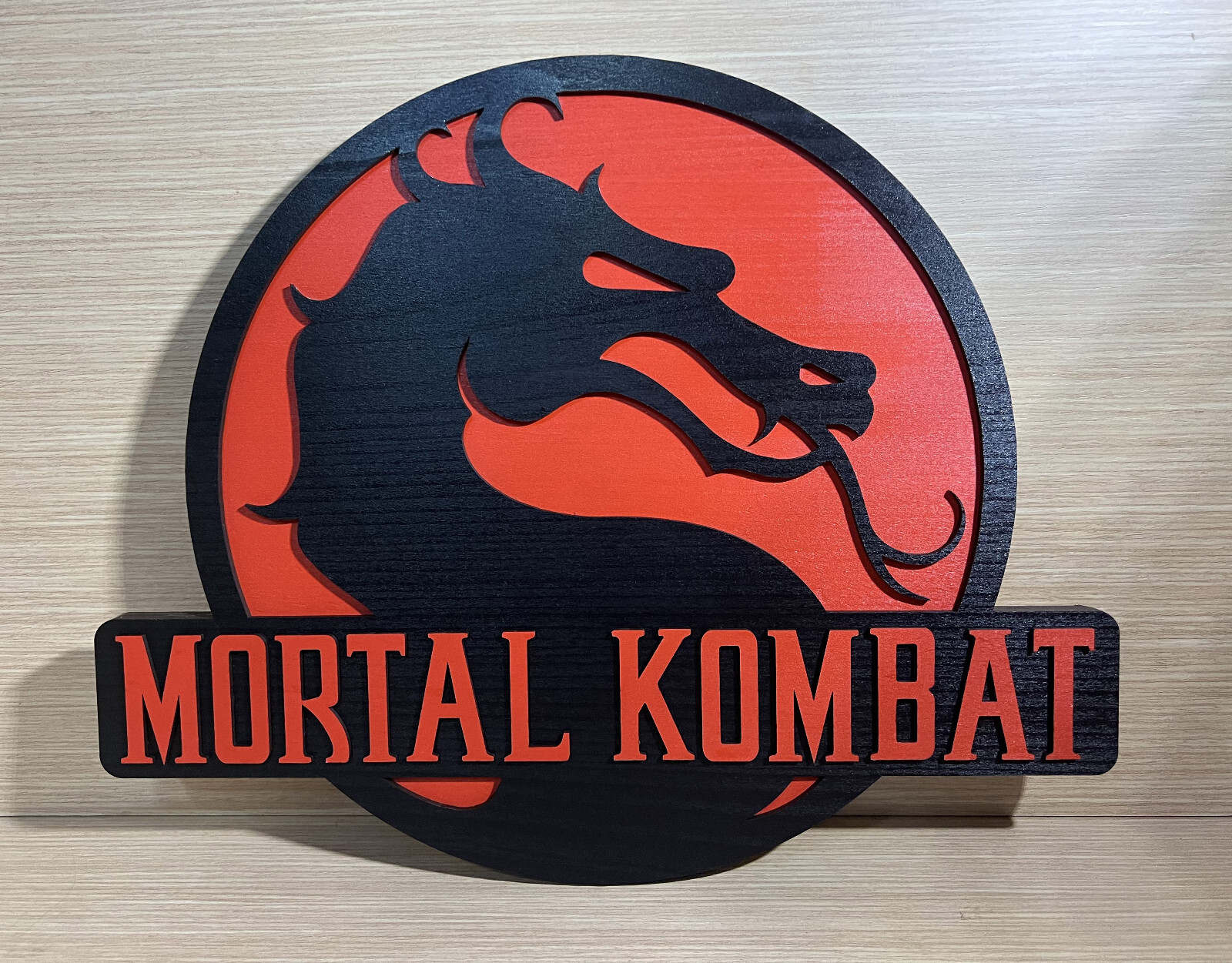 READ INFO- Logo Mortal Kombat Display Wood Wall Poster snes genesis xbox
