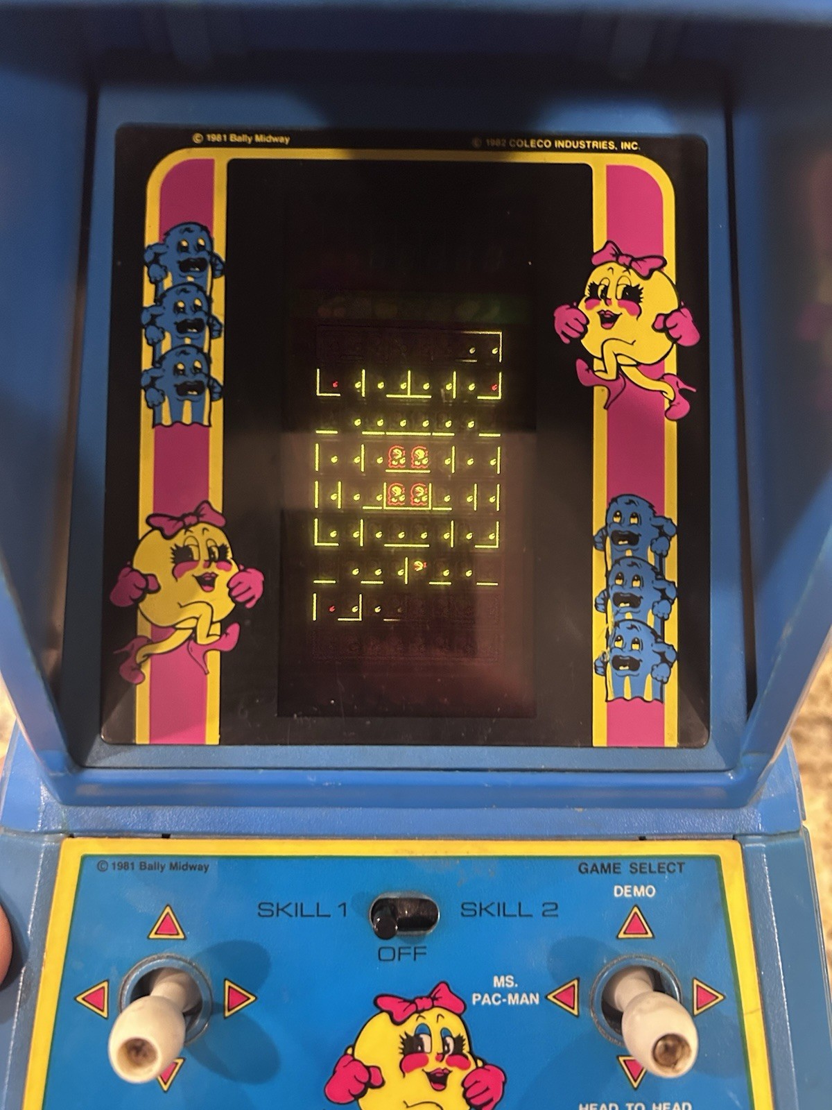 Coleco Bally Midway 1981 Ms. PAC-MANTabletop Arcade Video Game Tested No Cover