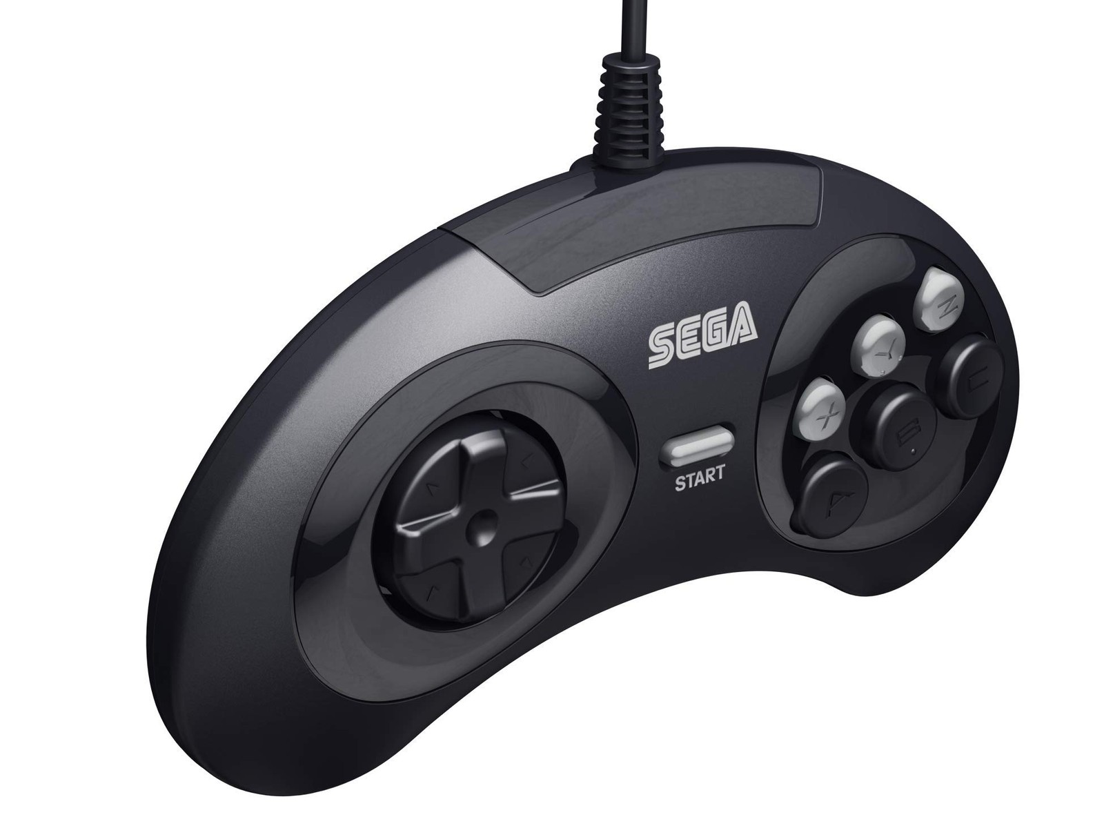Retro-Bit Official Sega Genesis Controller 6-Button Arcade Pad for Black
