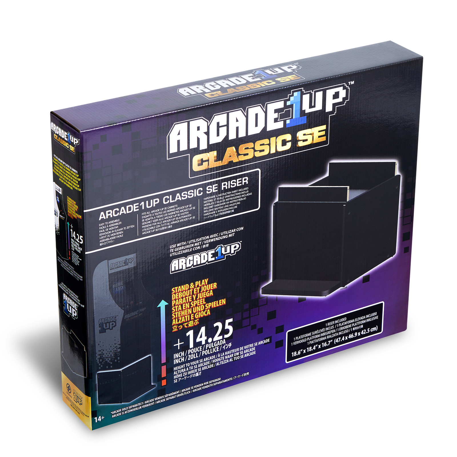 Arcade1Up Ms. Pac-Man Classic SE Arcade Machine and Classic SE 14.25″ Riser