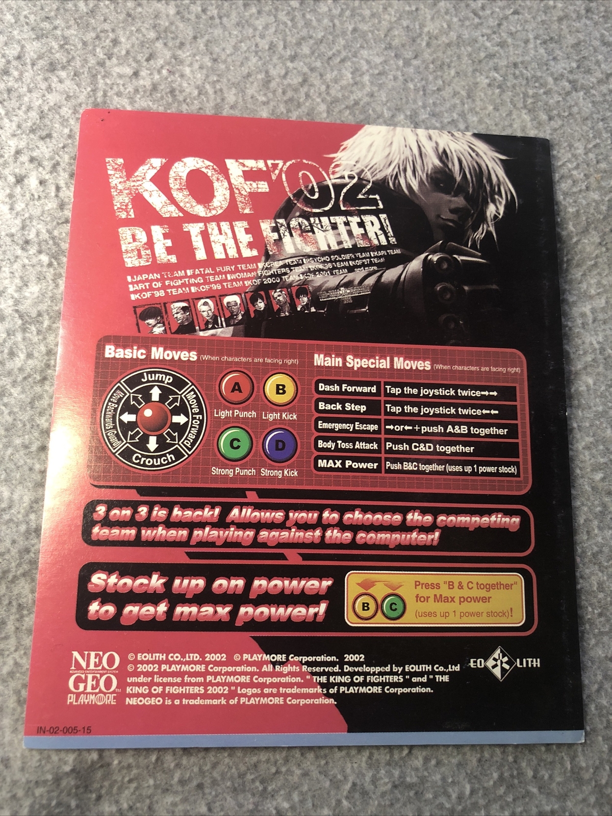 ***** The King Of Fighters 02 Mini Marquee Header SNK Neo Geo Arcade *****