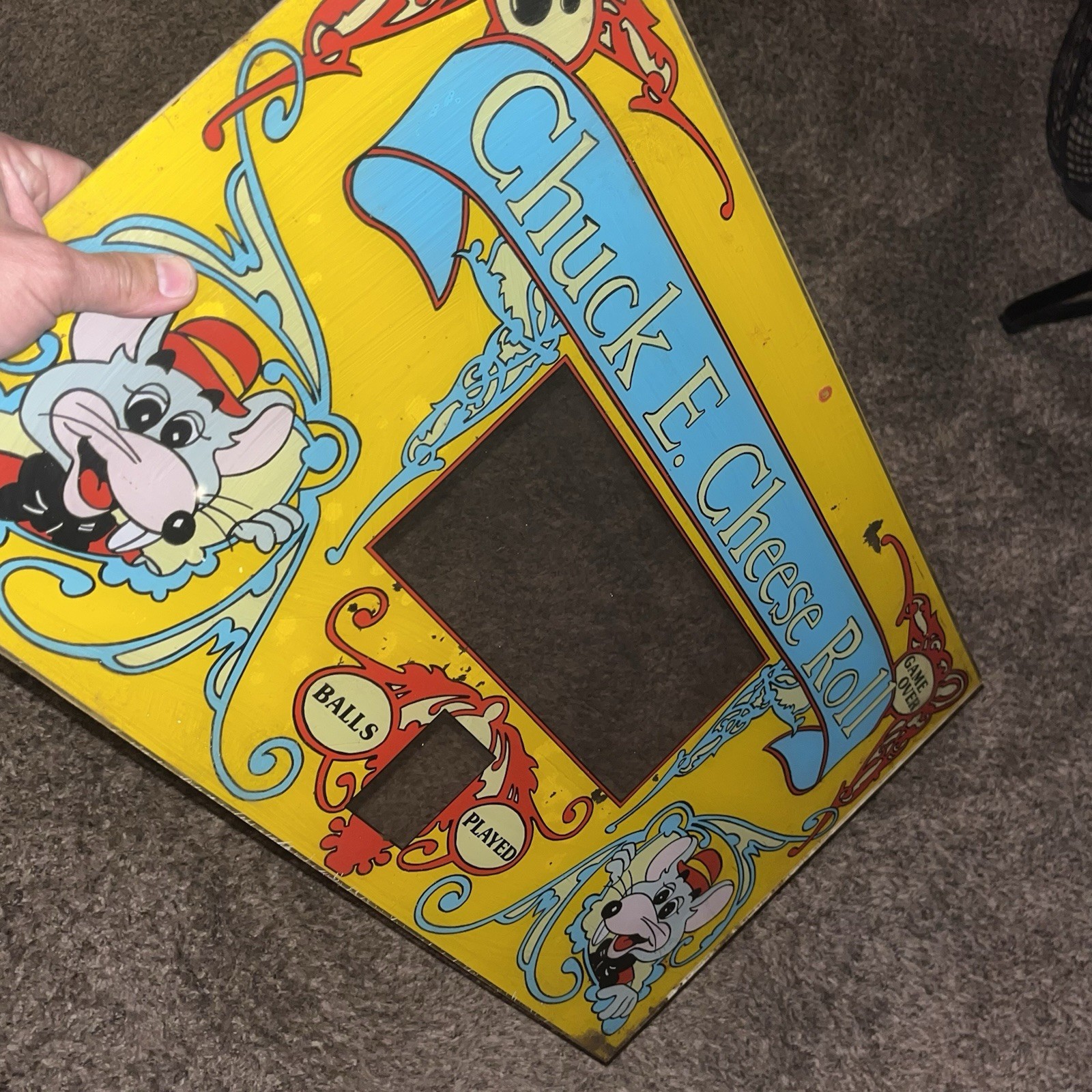 RARE 70’s 80’s ORIGINAL MARQUEE CHUCK E CHEESE BALL SIGN DISPLAY SKEE ARCADE