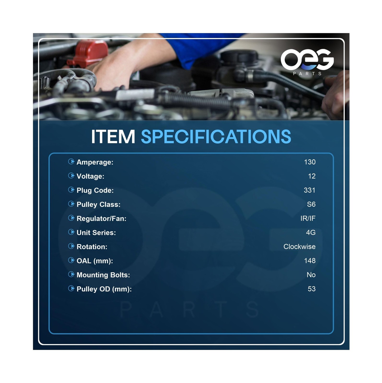 OEG Parts New Alternator Compatible With Mercury Mountaineer 20… USA FAST SHIP