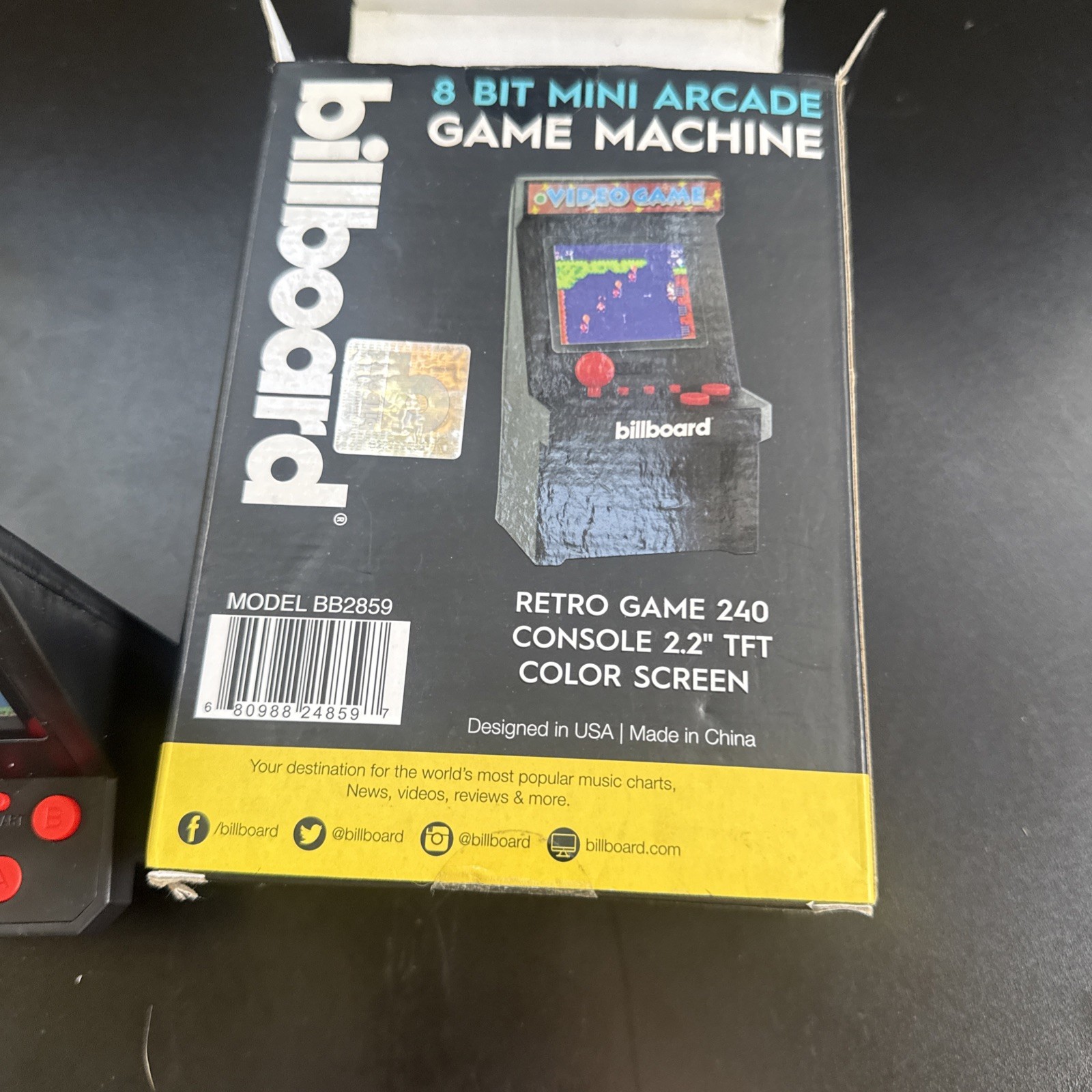 Billboard 8-Bit Mini Arcade Game Machine 240-in-1 with Box