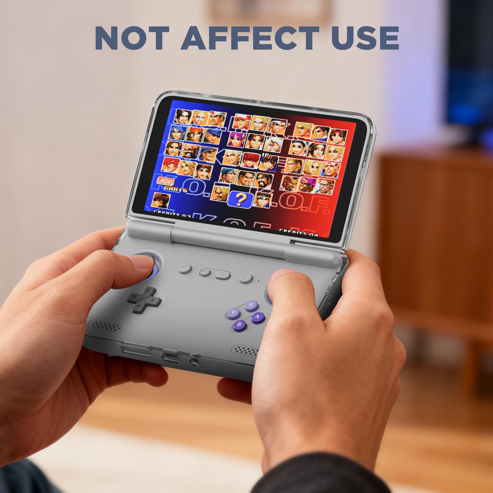 for Retroid Pocket Flip 2 Retro Game Console Protective Case,Clear Clear Gray