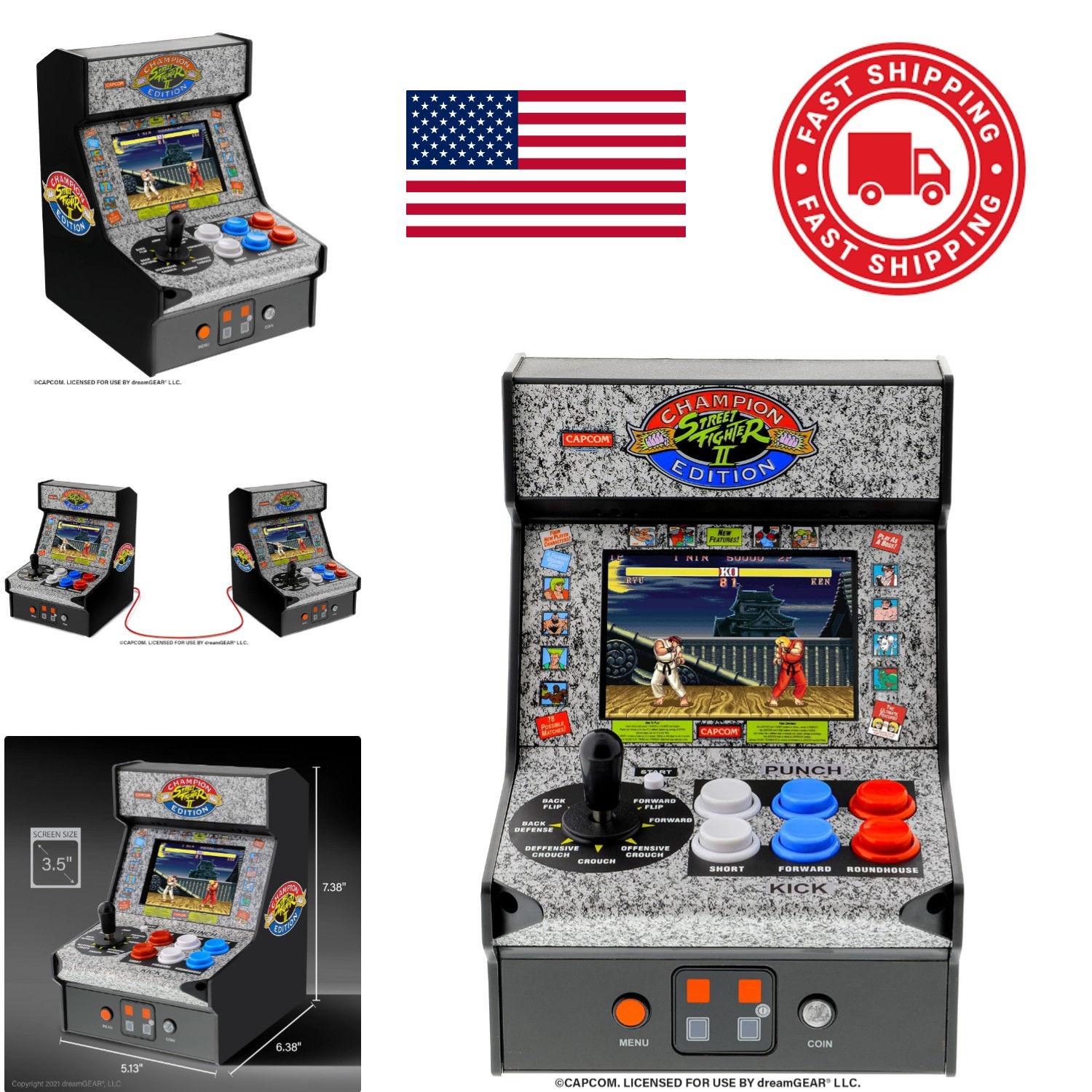 Mini Arcade Machine Street Fighter 2 Champion Edition Retro Gaming Experience