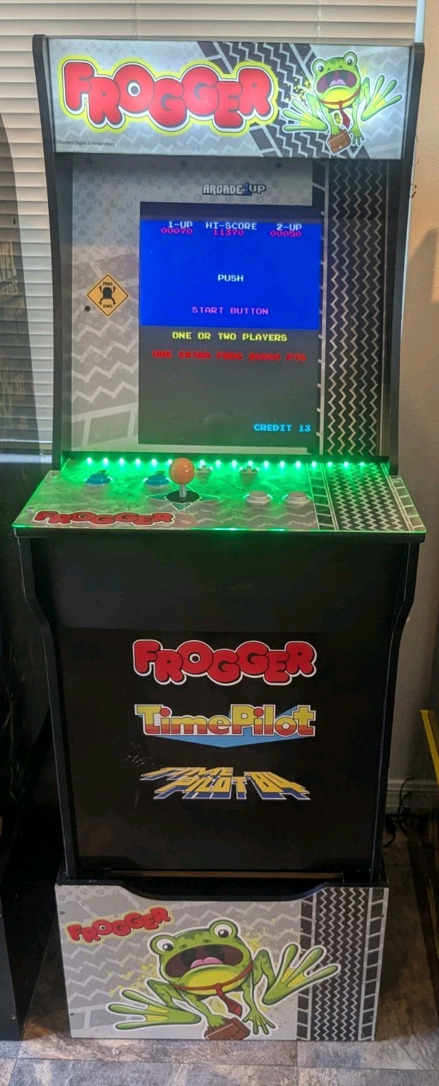 Beautiful Arcade1Up Frogger Game With matching Riser Time Pilot & Time Pilot 84
