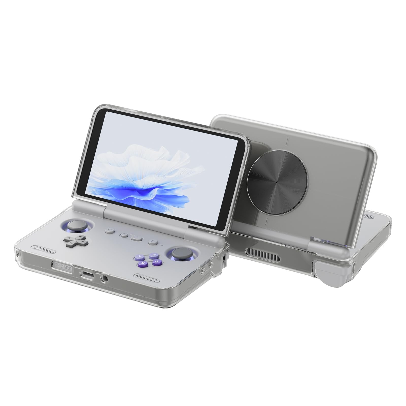 for Retroid Pocket Flip 2 Retro Game Console Protective Case,Clear Clear Gray