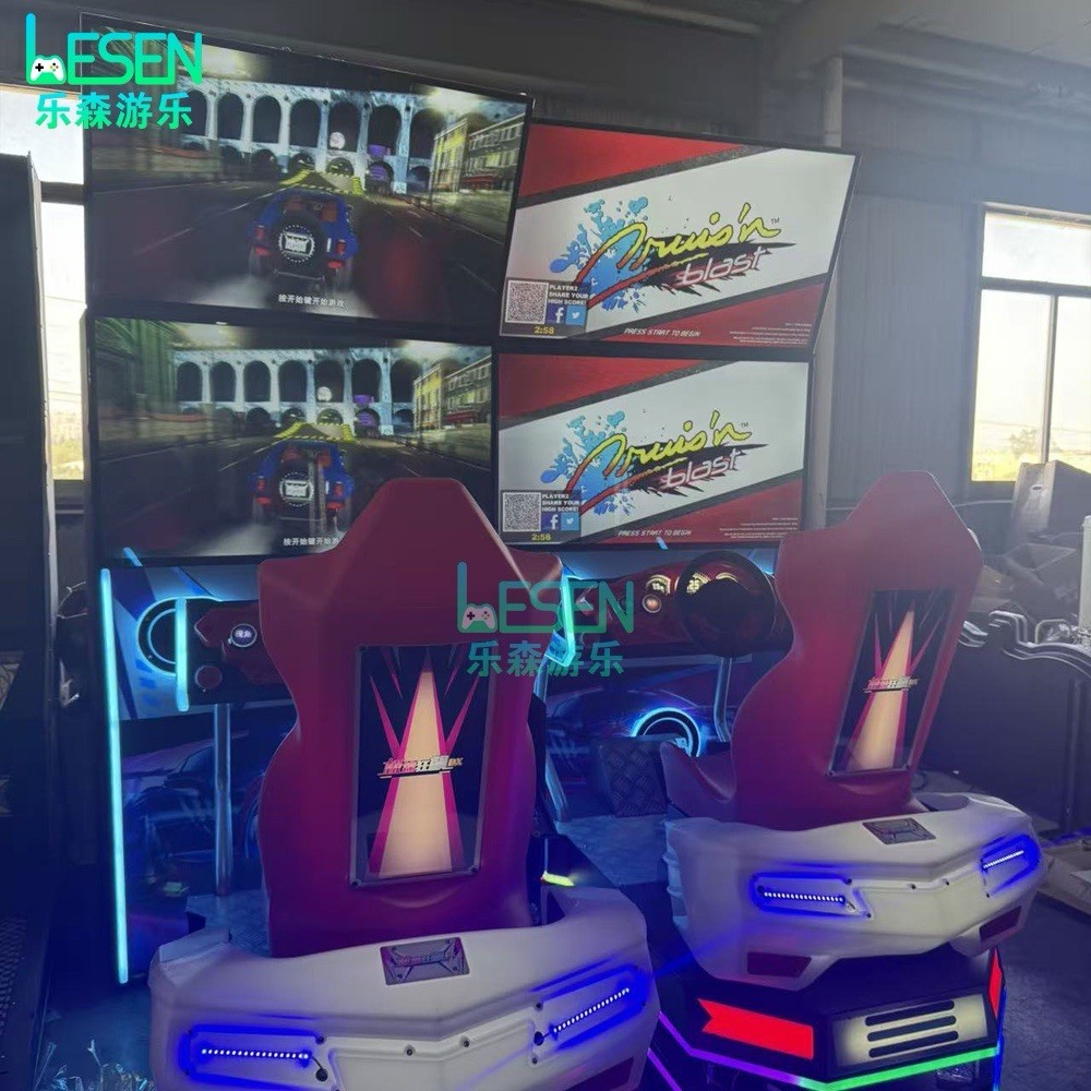 Extreme Speed Blitz Racing Arcade Machine 4 Screen Motion Simulator