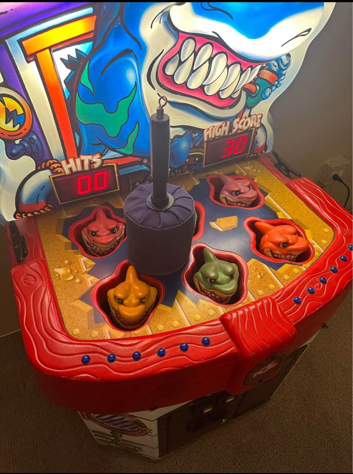 ICE Hammerhead WHACK A MOLE Arcade Redemption Game Machine – WORKING (Free Play)