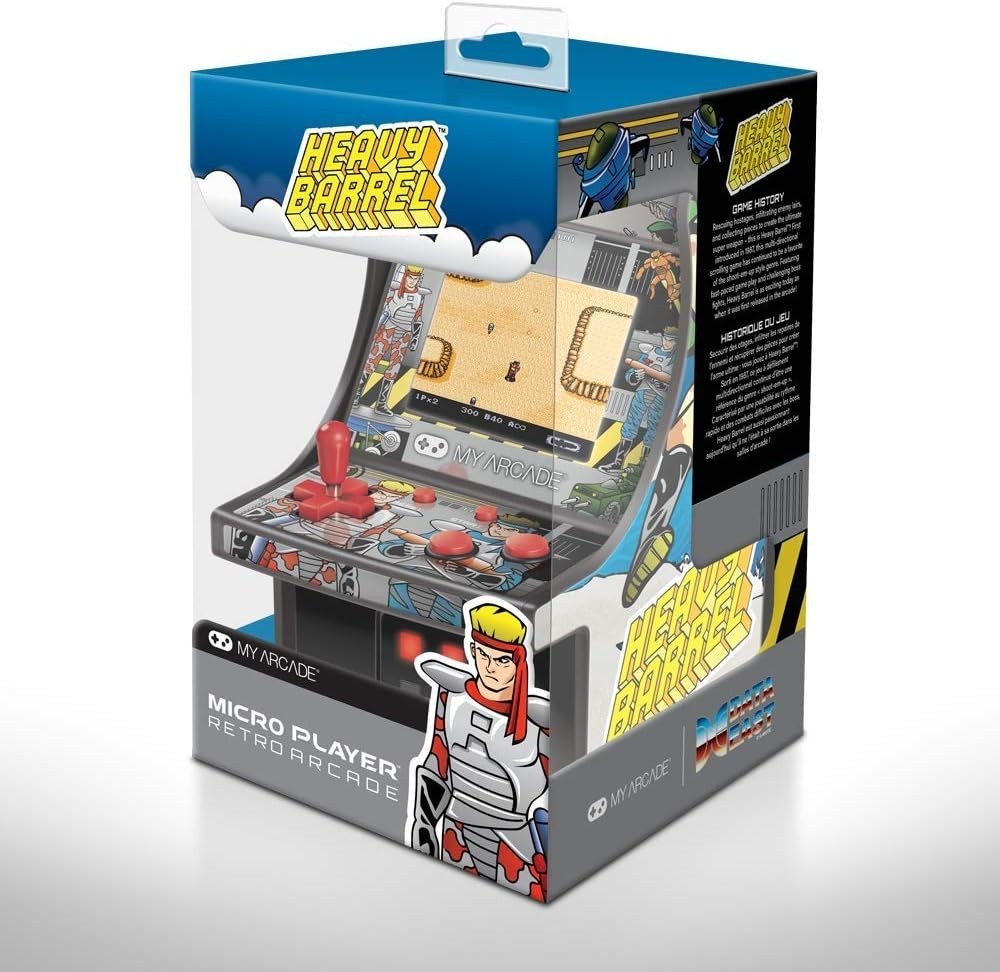 Authentic 6.75-Inch Mini Arcade Player – Heavy Barrel Retro Game Experience
