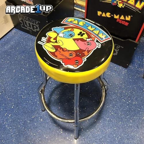 Arcade1Up Pac-Man Adjustable Padded Arcade Stool, 21.5-29.5 in.