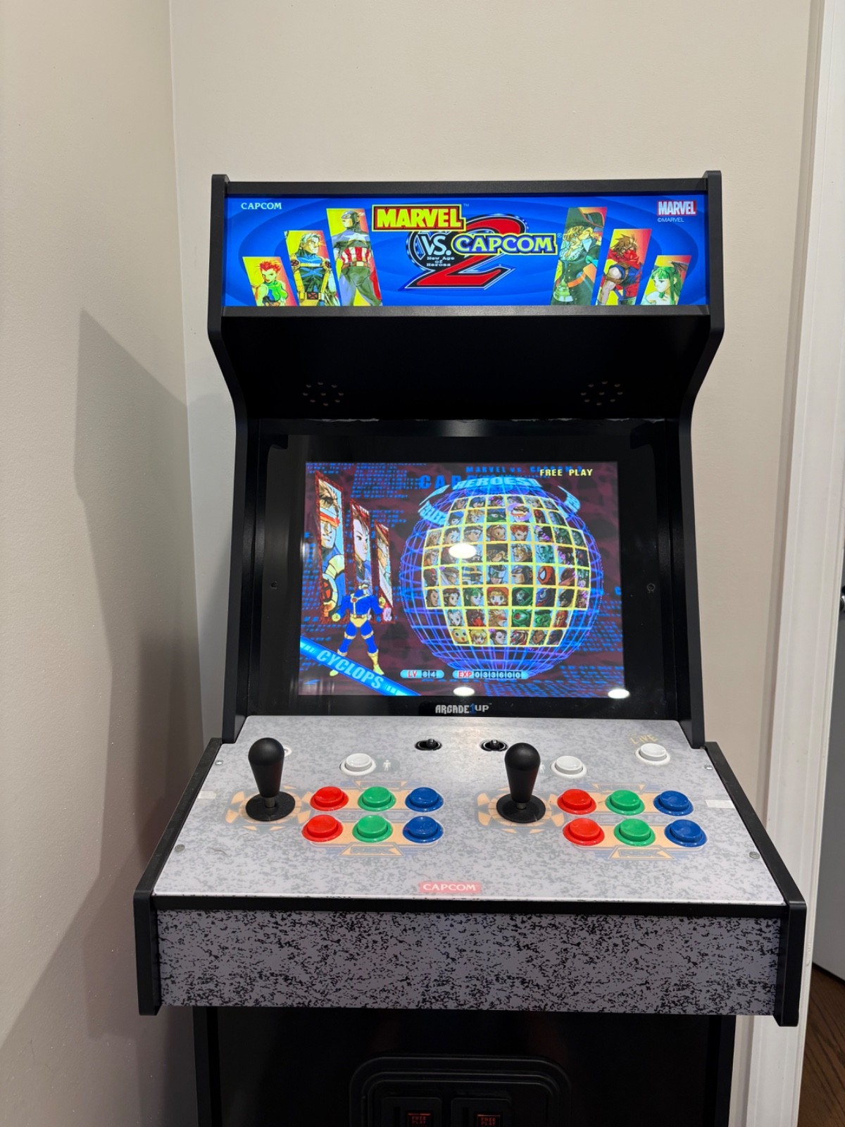 Arcade1Up Marvel vs Capcom 2 Arcade Cabinet 2 Player WiFi Riser Tested Working