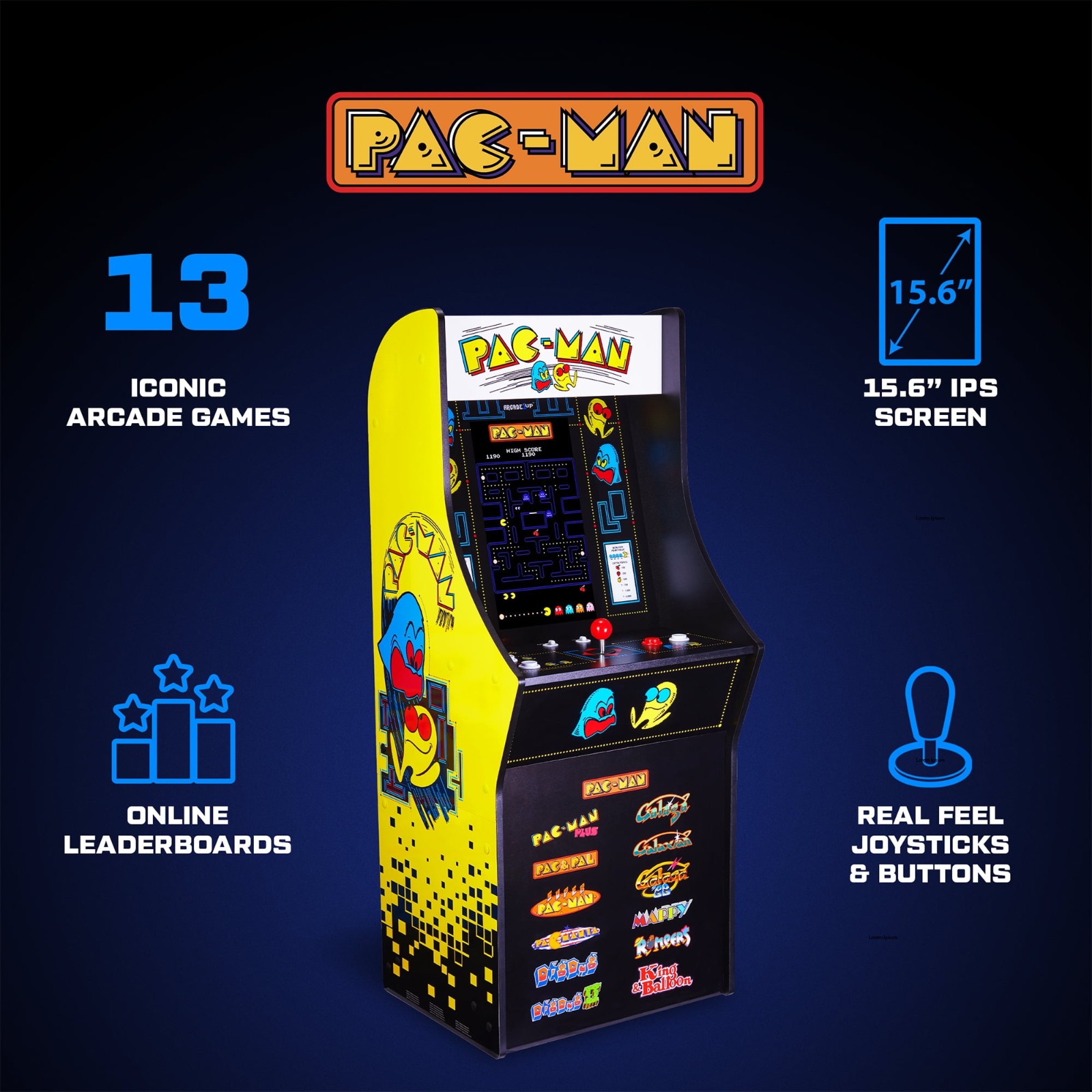 Arcade1Up PAC MAN Classic SE Arcade Machine – 4 Foot Cabinet 13 Classic Game™