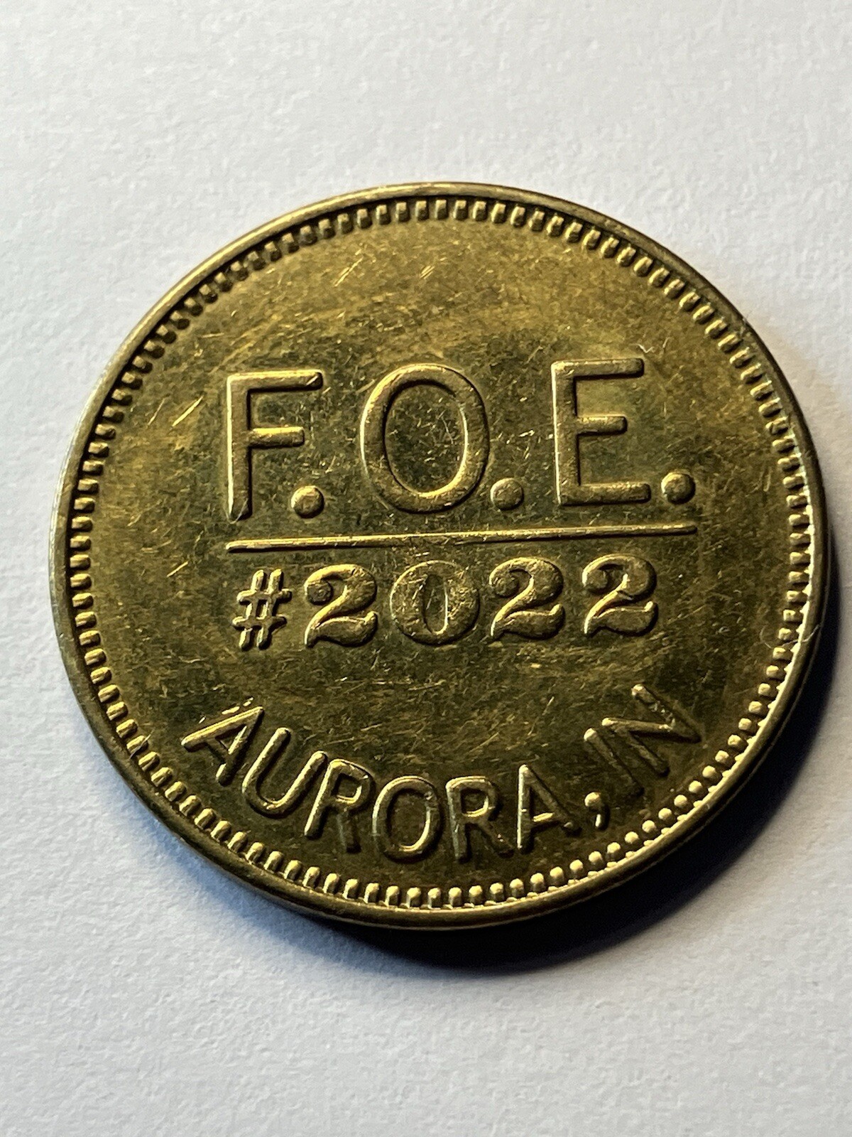 Fraternal Order Of Elks Lodge #2022 Drink Token Aurora Indiana #tv1