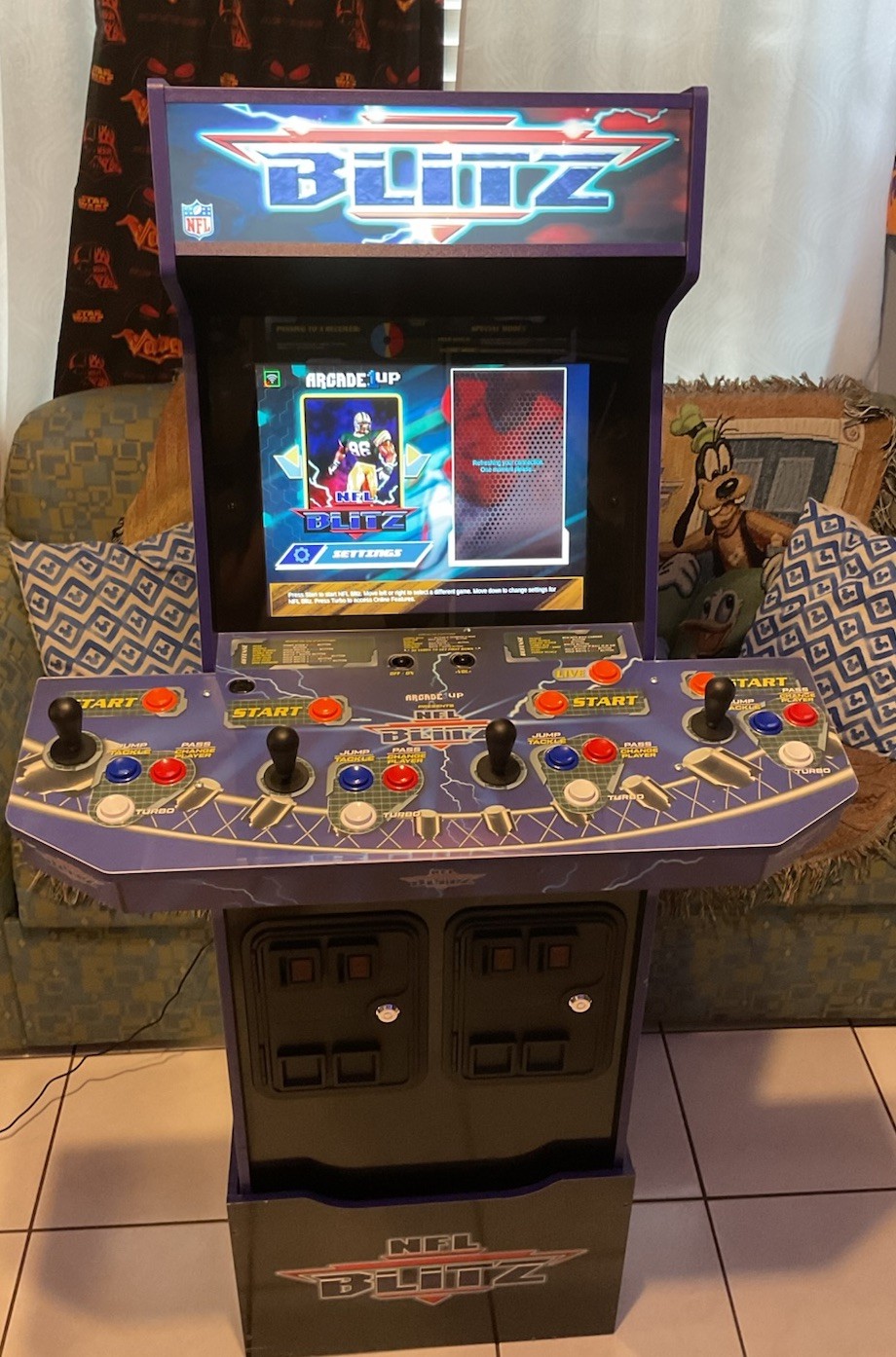 Arcade 1Up NFL Blitz 4-Player Arcade With Riser Working Great 🏈🔥