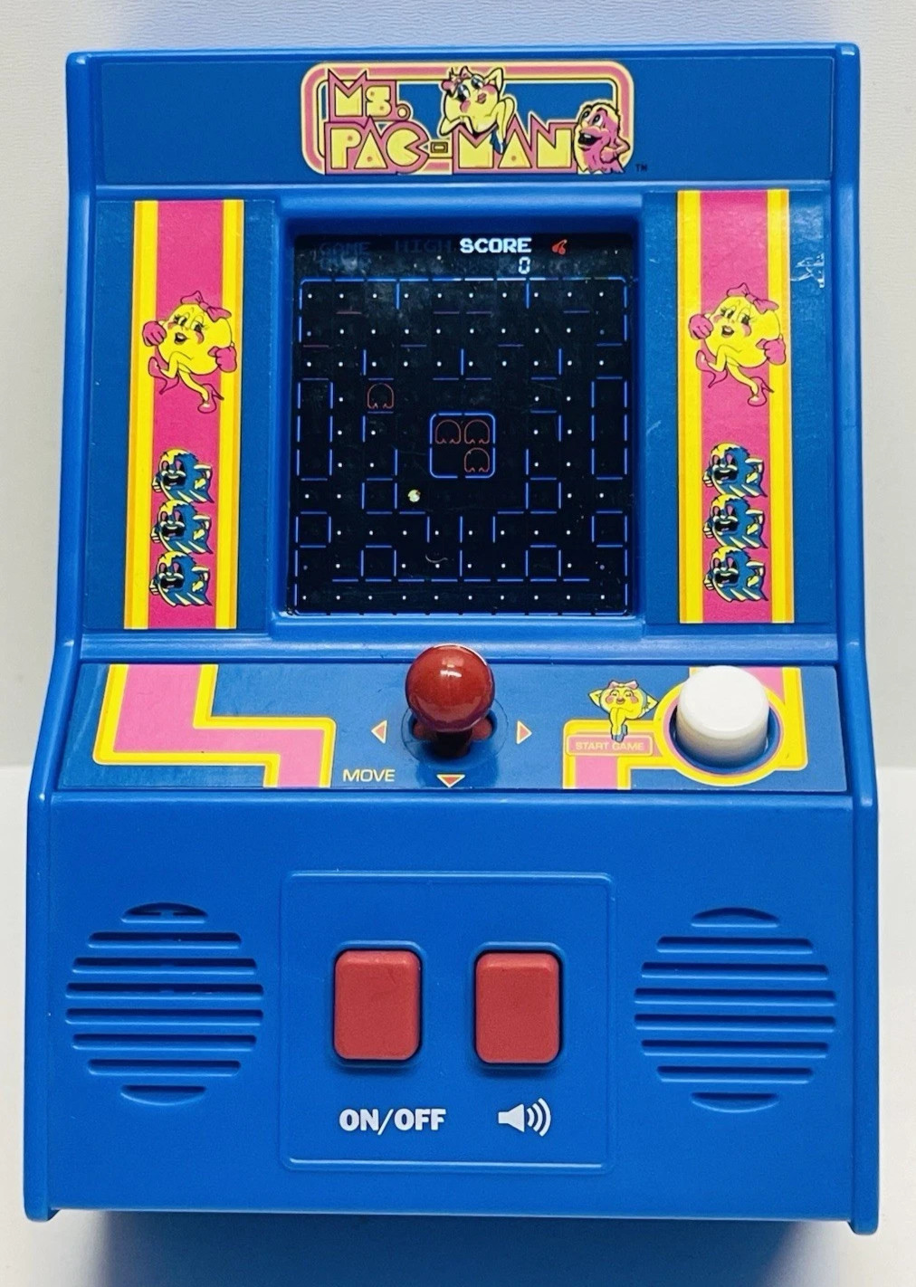 2018 Bandai Namco Ms. Pac-man Handheld Retro Mini Arcade Game / Works