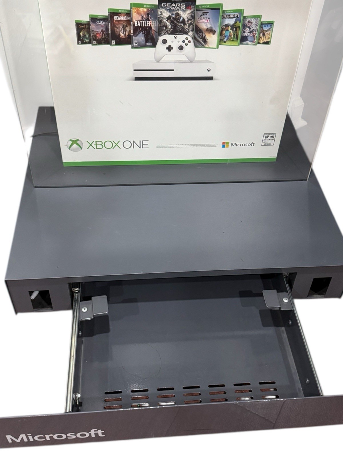 RARE Xbox One Kiosk Standing with Light Up Box. See Description