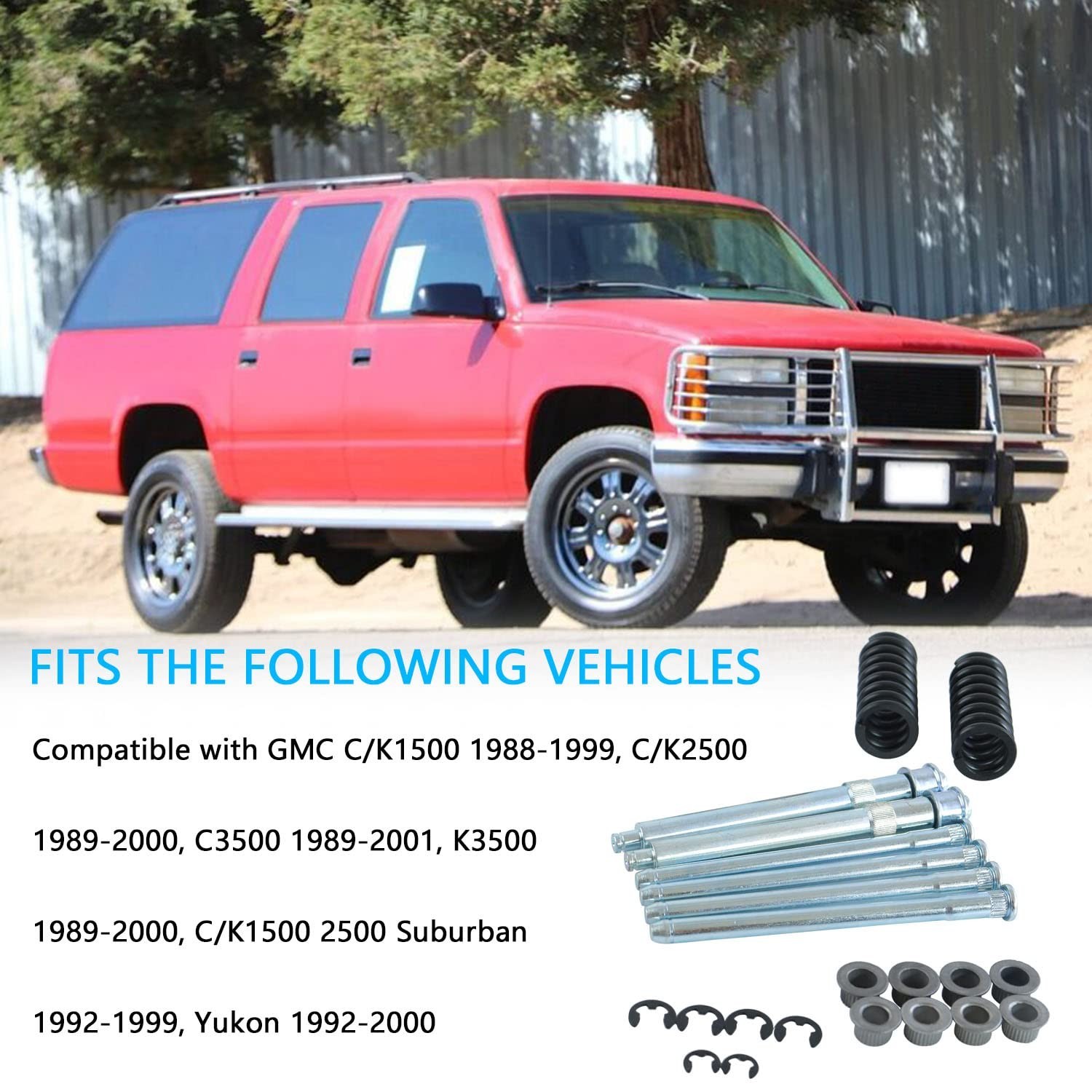 Door Hinge Pin Bushing Repair Kit with Spring & Roller Pin for Chevy GMC Trucks
