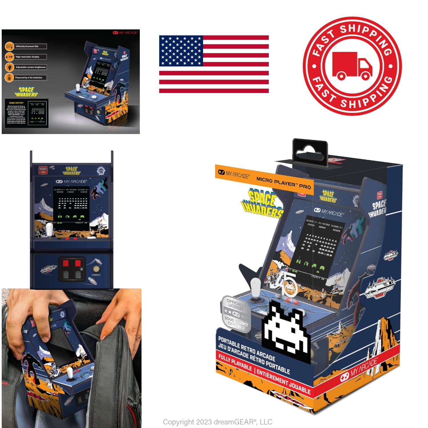 Indoor Gaming Space Invaders Micro Machine 1 Player Button Control Joystick