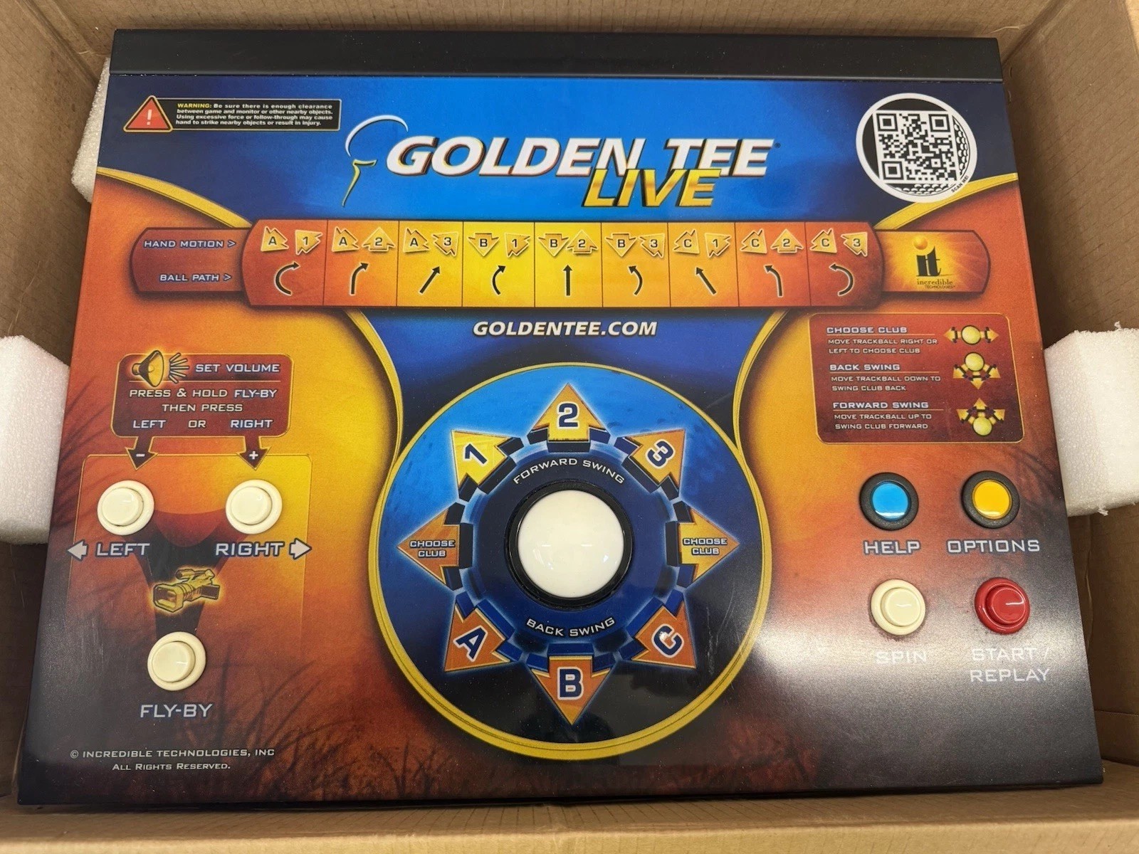GOLDEN TEE GOLF Control Panel CP