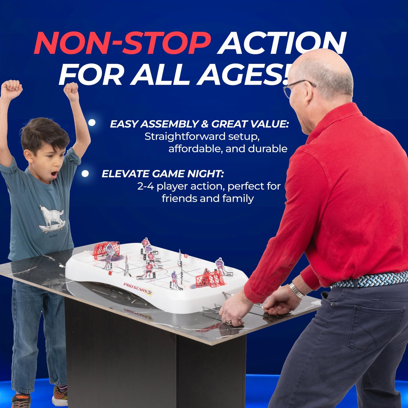 TOP SHELF Pro Stars: Ultimate Table Hockey Game – 28″ x 14″ Arcade Thrills fo…