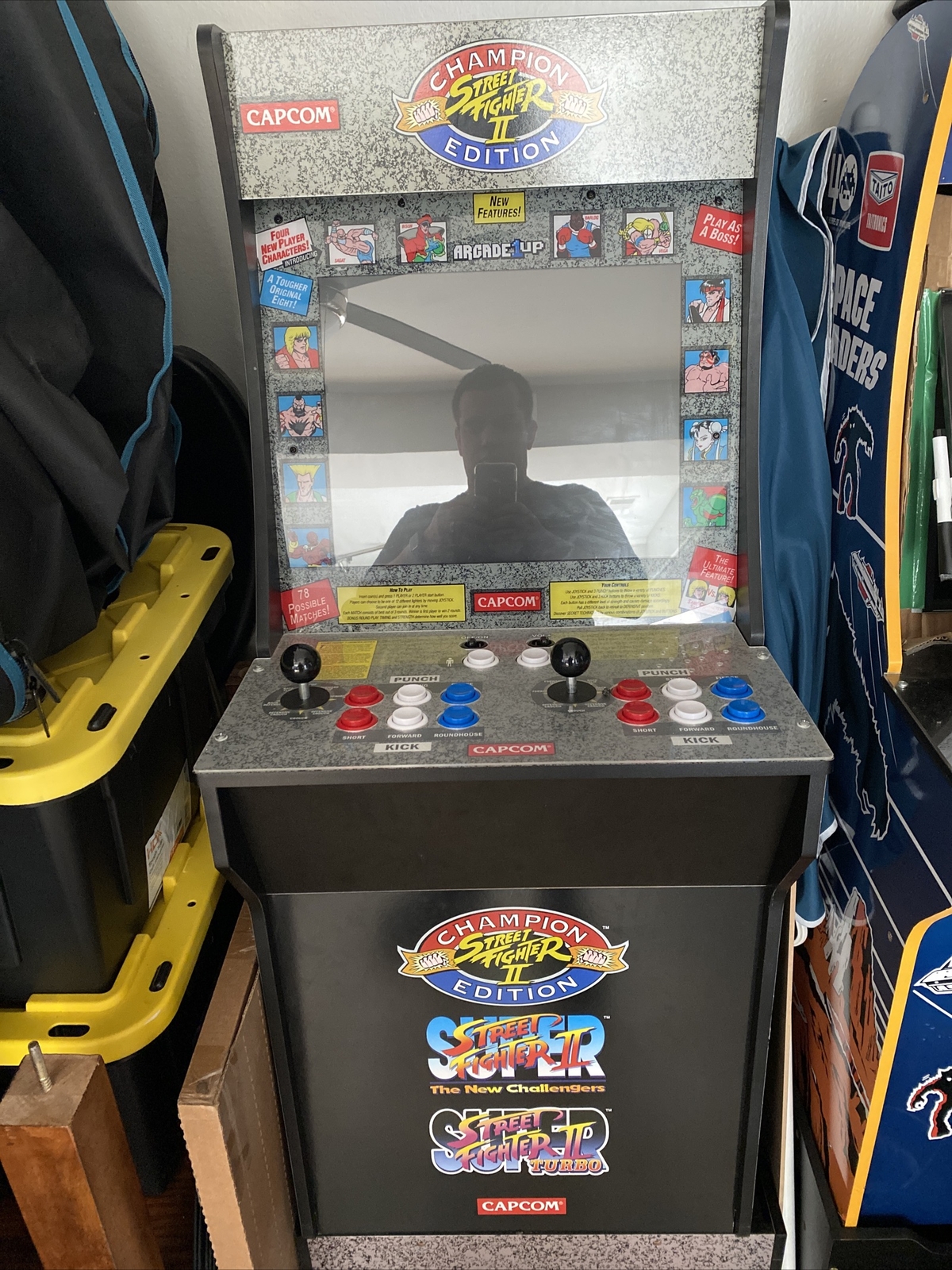 Arcade 1Up Street Fighter 3 in 1 Retro Video Game Cabinet with Riser
