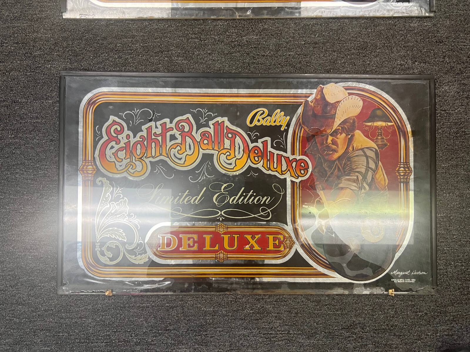EIGHT BALL DELUXE LIMITED EDITION Pinball BACKGLASS by BALLY 1982