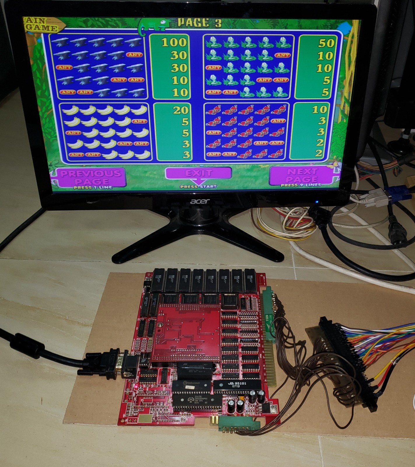 Crazy Monkey Slot Game PCB IGS System Board Arcade Video Game
