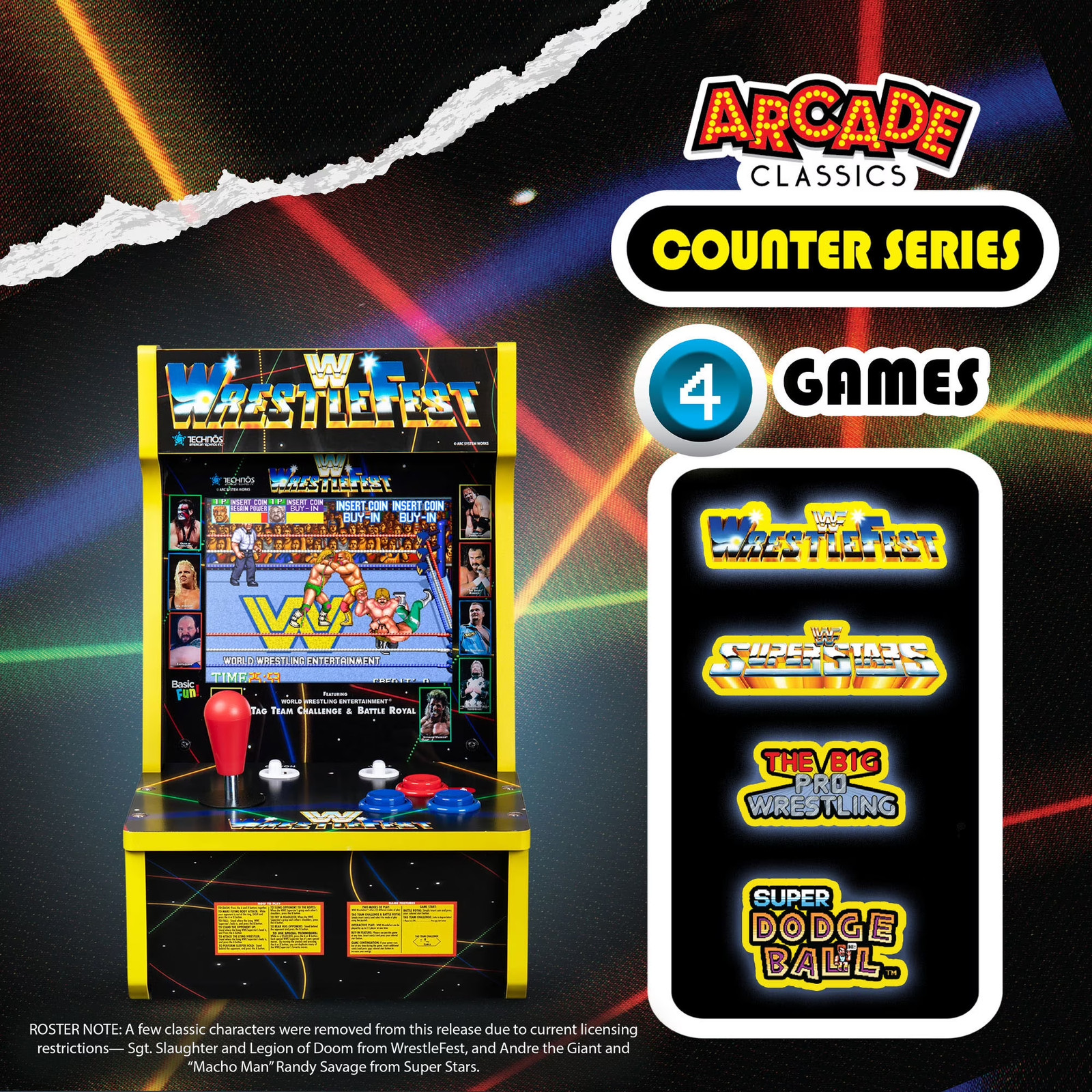 Arcade Classics WWE Counter Series Game 8″ Liquid Crystal Screen & 4 Games