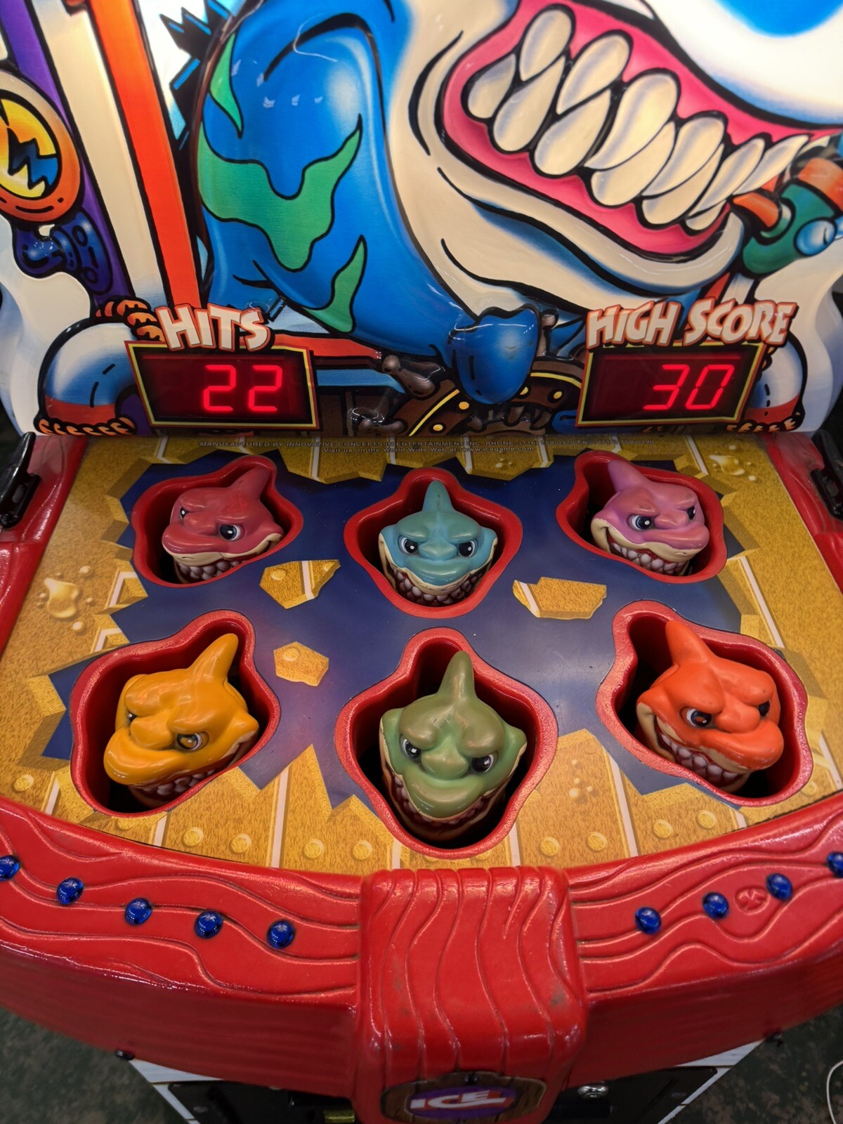 ICE Hammerhead WHACK A MOLE Arcade Redemption Game Machine – WORKING (Free Play)
