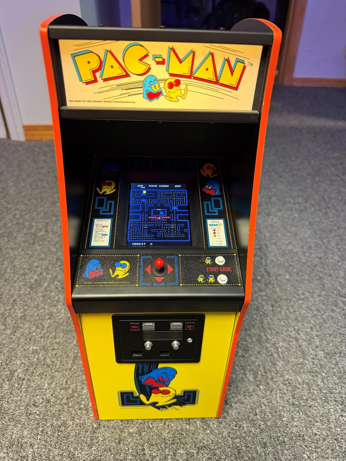 NUMSKULL QUARTER ARCADE PAC-MAN COLLECTORS EDITION ARCADE (1/4 Scale) w/ COIN