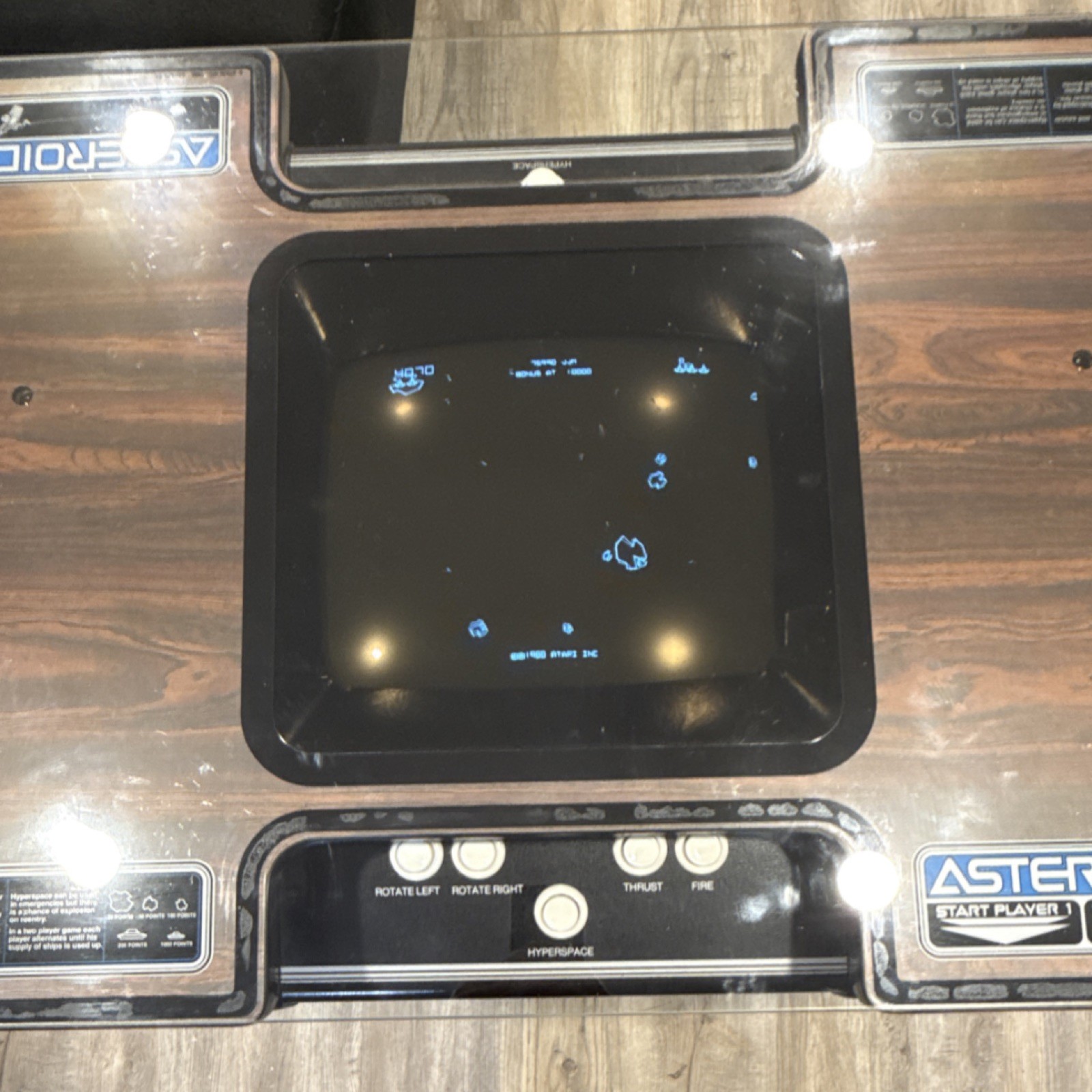 Atari Asteroids Original 1979 Cocktail Arcade Machine