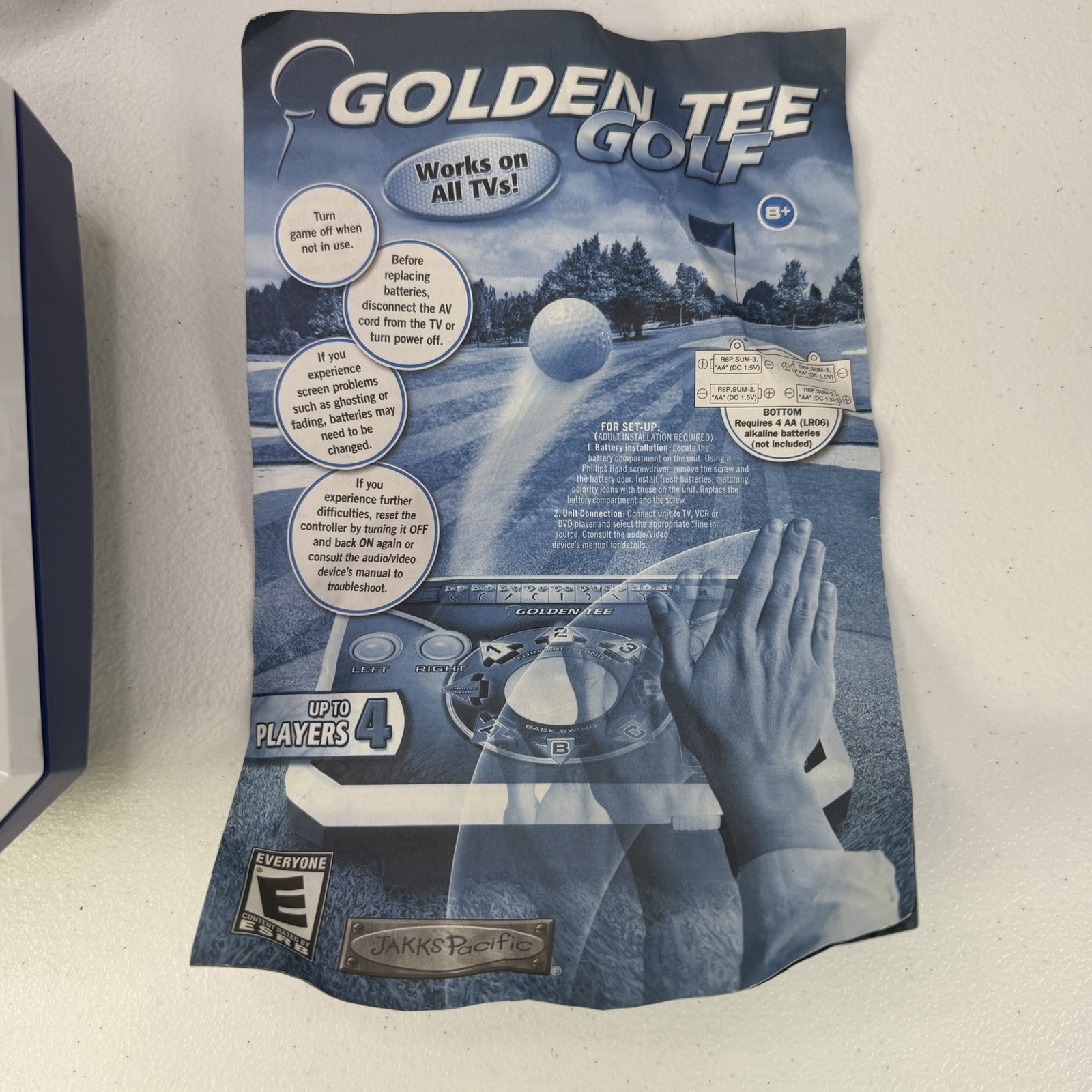 JAKKS Pacific Golden Tee Golf Plug Play TV Game 2011 Arcade Trackball Manual