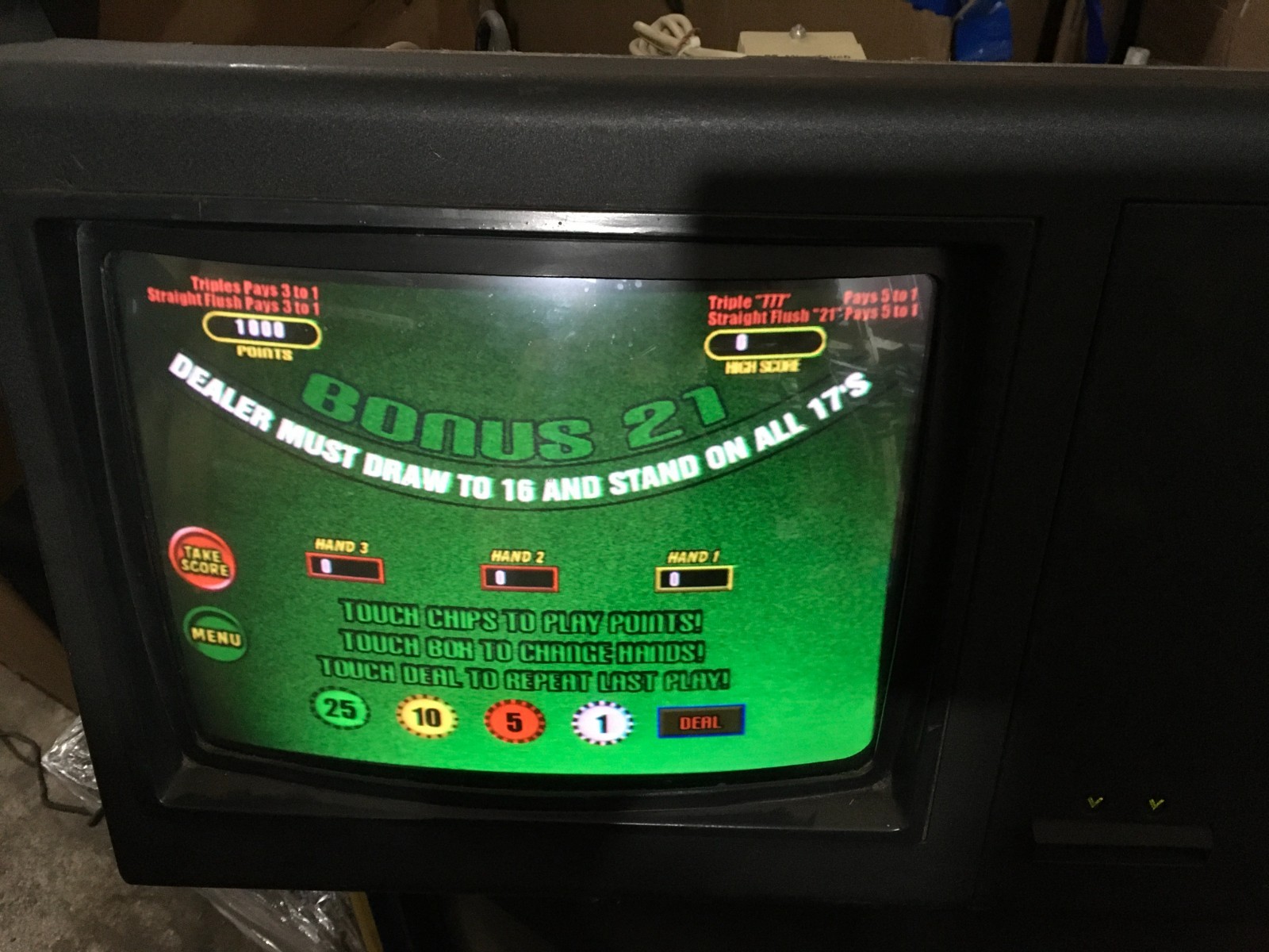 Vintage BAR Touchscreen Arcade Machine Countertop WORKS (Freeplay Enabled) RS