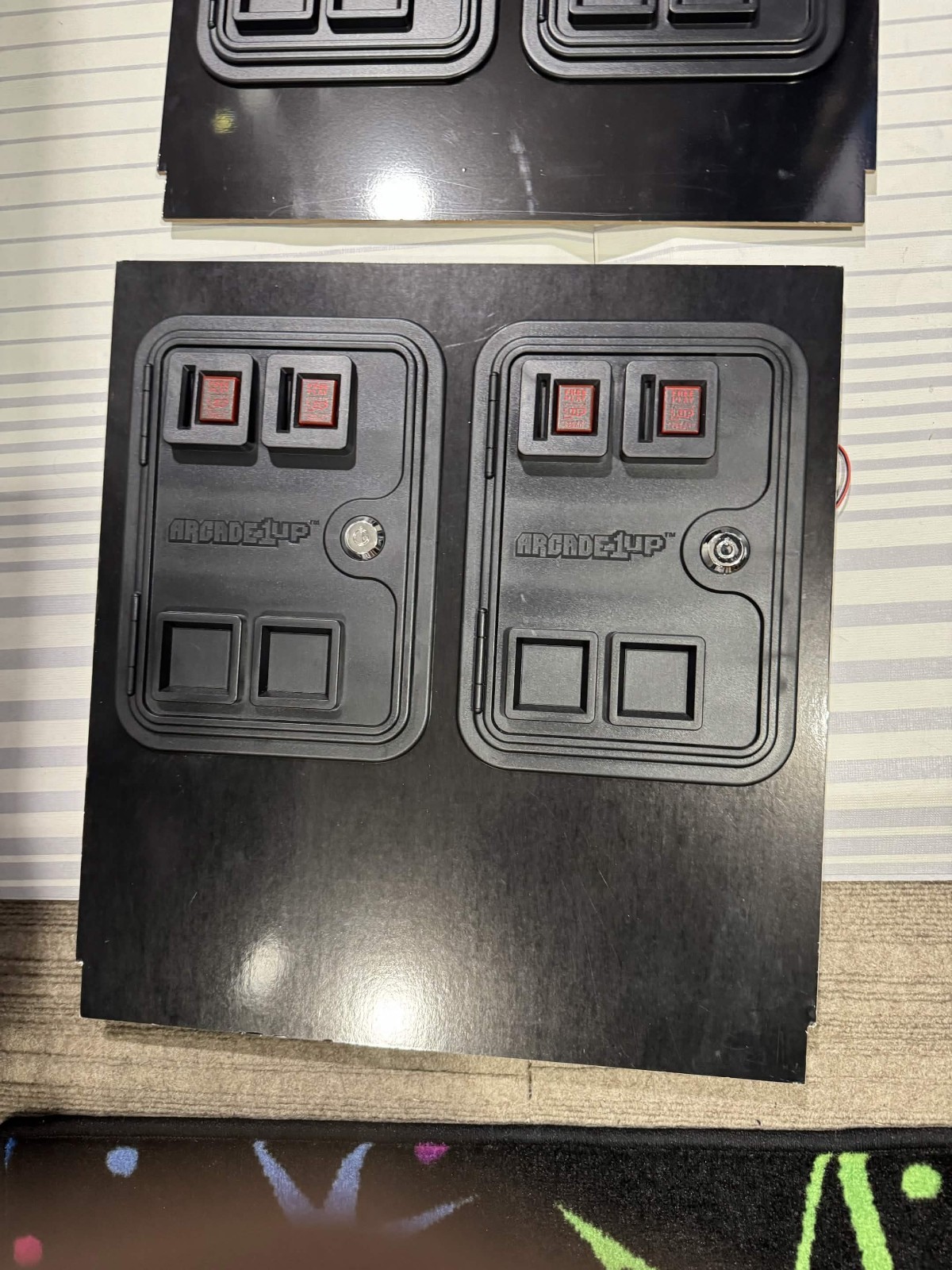 Arcade1Up kick plates for blitz and simpsons with 4 faux coin doors prewired I