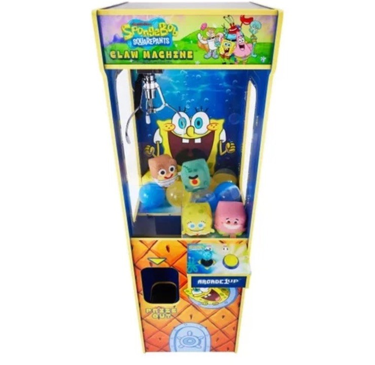 SPONGEBOB SQUAREPANTS CLAW CRANE GRABBER MACHINE ARCADE GAME ARCADE 1UP 5 FT NEW