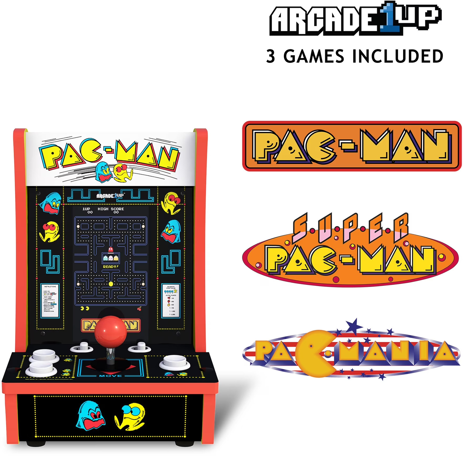 Pac-Man Countercade 3 Classic Games Retro Console Portable 7in Screen