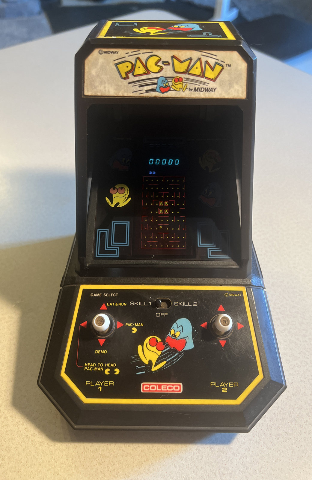 Coleco Midway Pac-Man Mini Tabletop Arcade Game Very Good Working Condition