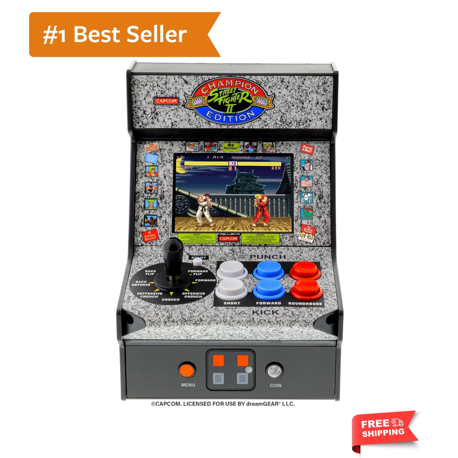 Street Fighter 2 Champion Edition Video Game: Mini Arcade Machine, Arcade Ver…