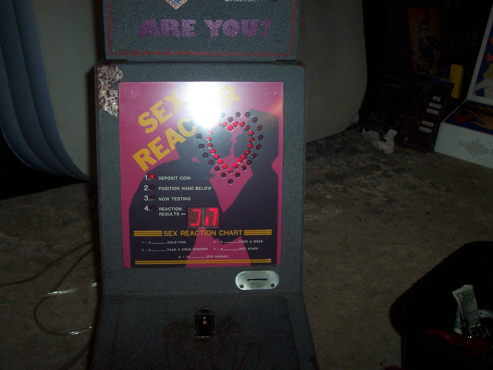 SEX REACTOR Game Arcade .25 Cent – Works PLEASE READ!