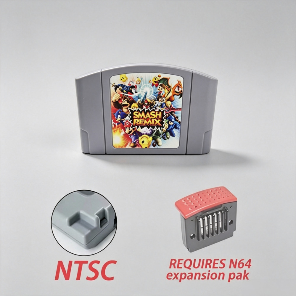 Smash Remix V 2.0.1 Game Cartridge For Nintendo 64 Console US Version