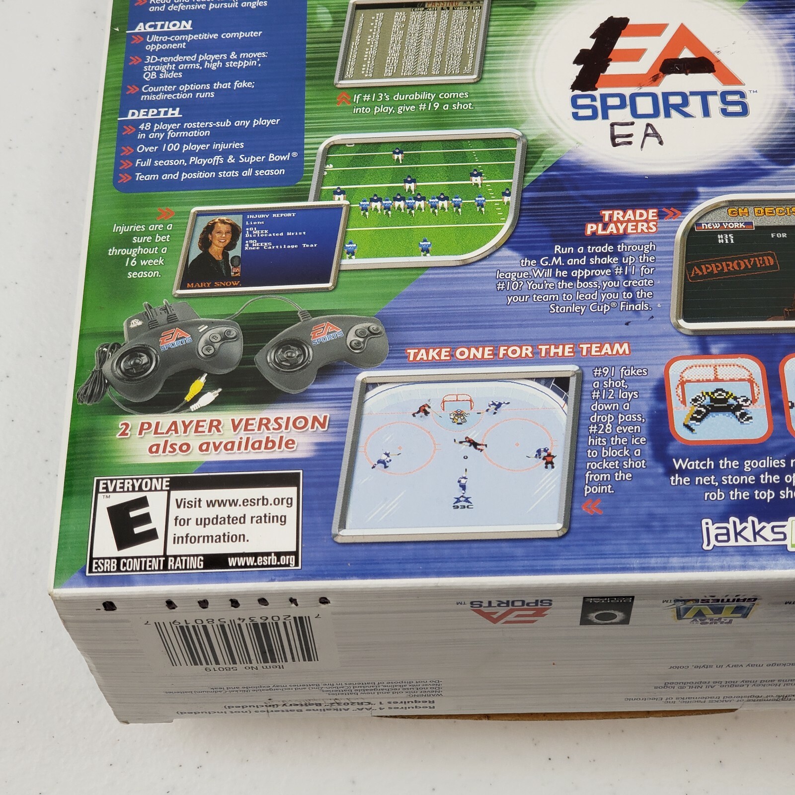 EA Sports Madden 95 & NHL 95 Plug & Play TV Game – Jakks Pacific 2004 Retro