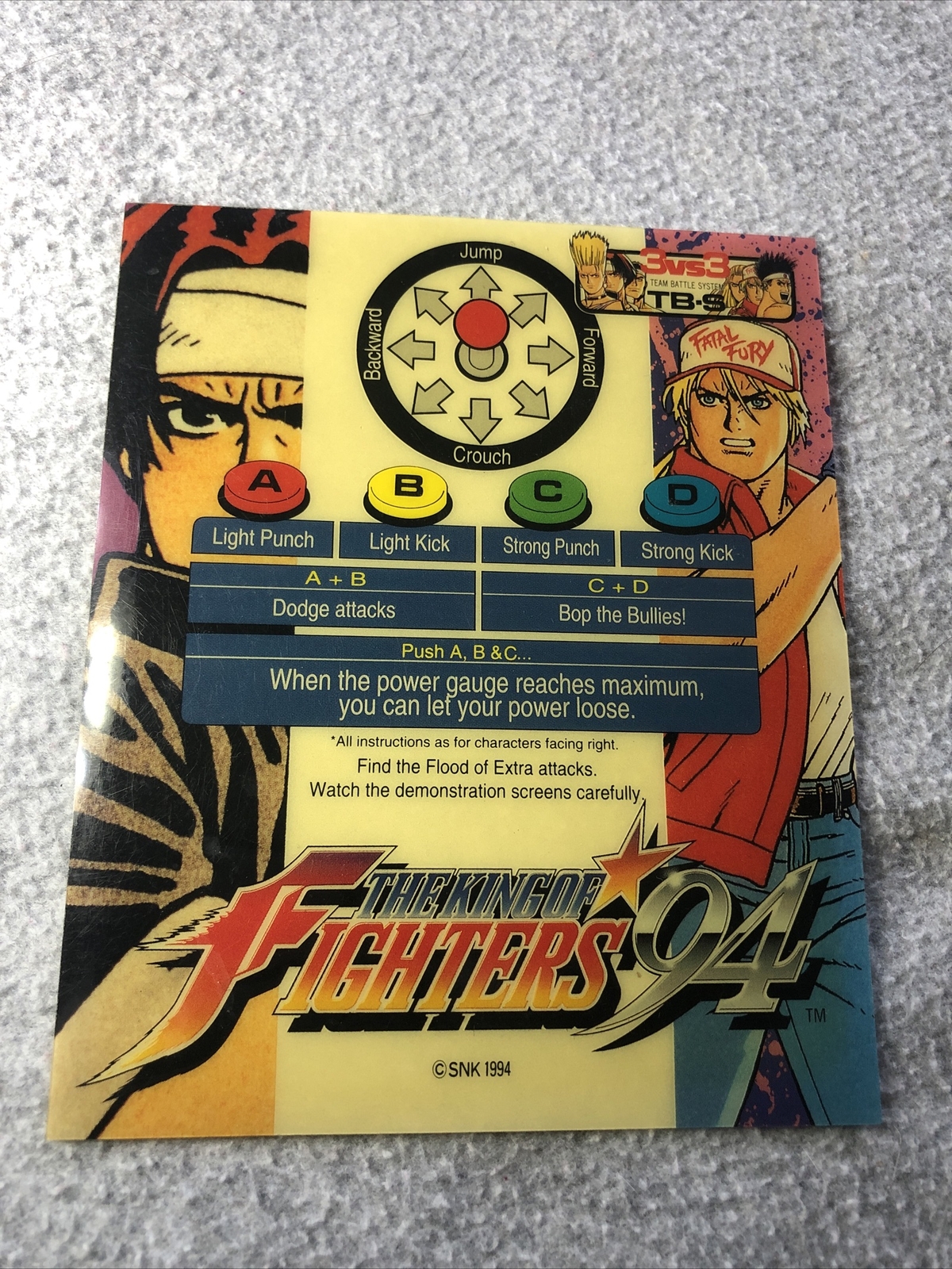 ***** King Of Fighters 94 Mini Marquee Header SNK Neo Geo Arcade *****