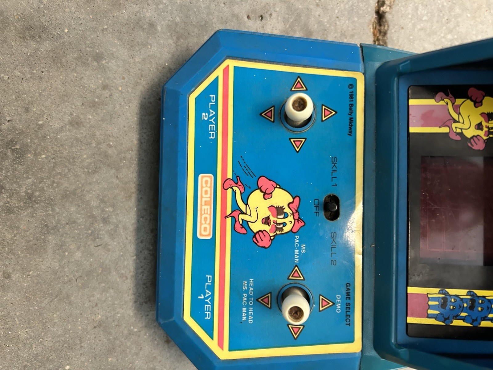 Coleco Ms. Pac-Man Tabletop Arcade Machine Original Missing Battery Cover NWEND