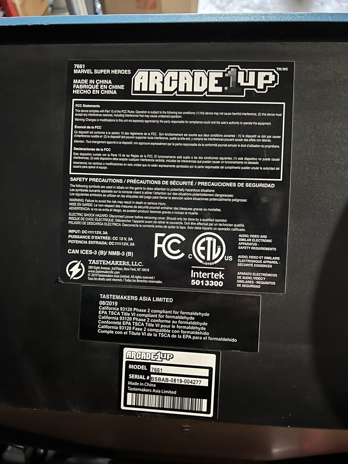 Arcade1up MARVEL SUPER HEROES Capcom Video Game Arcade Machine 4ft